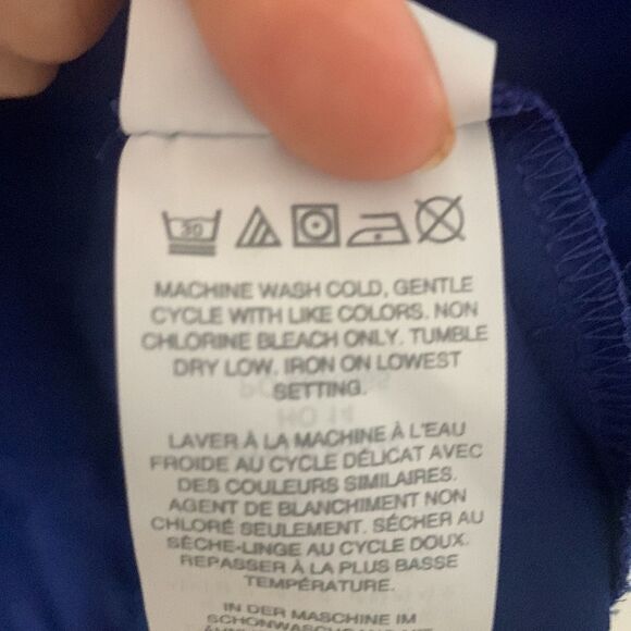 J. CREW Indigo Blue Tassel Oversized Trim Top - Size 0 - Runs Big- Fits XS, S, M - Picture 8 of 8